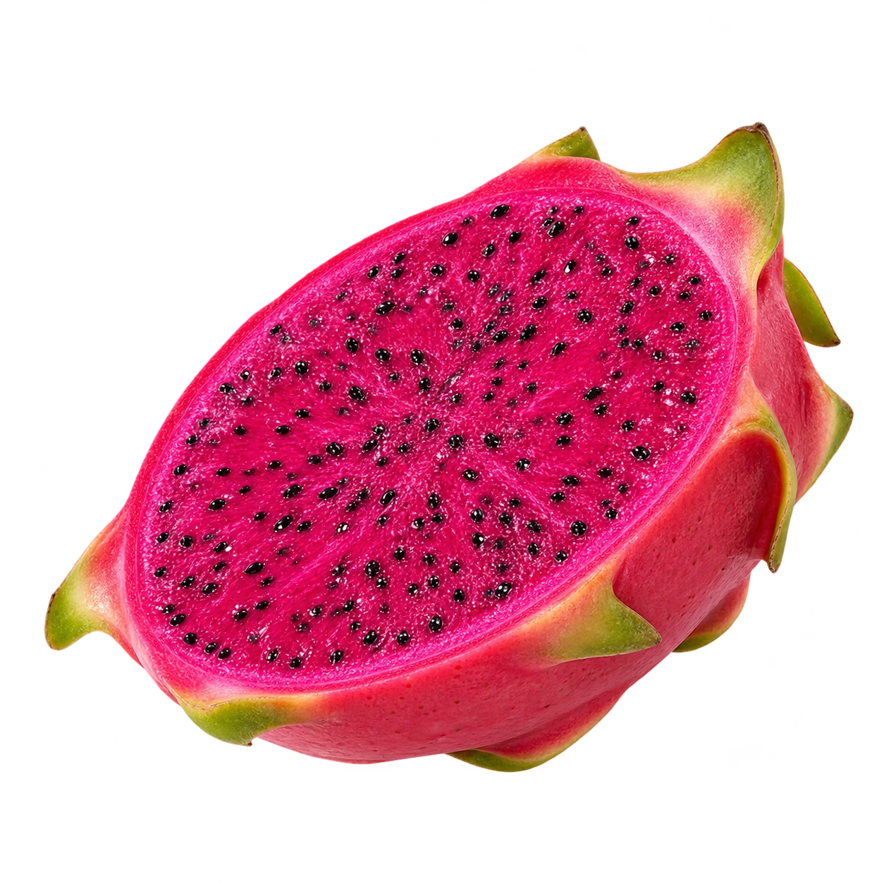 A halved dragonfruit, an ingredient in Velvet Bites Dragonfruit.